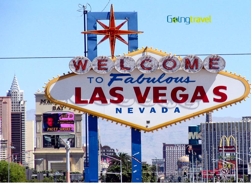 cartel de bienvenida a Las Vegas