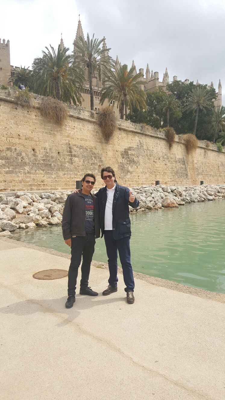 Jose Miguel y Pepe en Parc del Mar en Palmca de Mallorca.